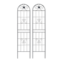 4 Pack Metal Garden Trellis 86.7" x 19.7" Rustproof Trellis for Climbing Plants Outdoor Flower Support Black by HouseOfZazla