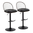 Riley - Farmhouse Adjustable Height Barstool With Swivel With Rounded T Footrest (Set of 2) by HouseOfZazla