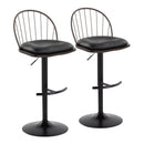 Riley - Farmhouse Adjustable Height Barstool With Swivel With Rounded T Footrest (Set of 2) by HouseOfZazla