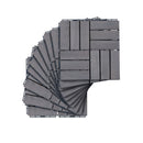 Acacia Wood Interlocking Deck Tiles Checker Pattern For Outdoor Flooring