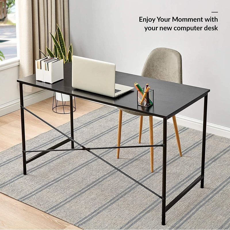 47.2" x 23.6" x 29.6" Metal Frame Home Office Writing Desk - Full Black