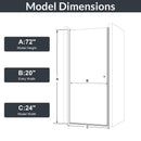 Semi Frameless Circular Pivot Shower Door with 1/4" Tempered Glass by HouseOfZazla