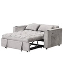 55.3" 4-1 Multi-functional Sofa Bed with Cup Holder and USB Port for Living Room or Apartments, Gray