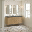 James Martin Laurent 60" Dual Mount Double Bathroom Vanity, Light Natural Oak