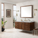 James Martin Amberly 60" Dual Mount Single Bathroom Vanity, Mid-Century Walnut