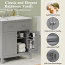 Bathroom Vanity With Ceramic Sink, Modern Single Bathroom Cabinet With 2 Doors And A Shelf, Soft Close Doors by Unique Piece Furniture