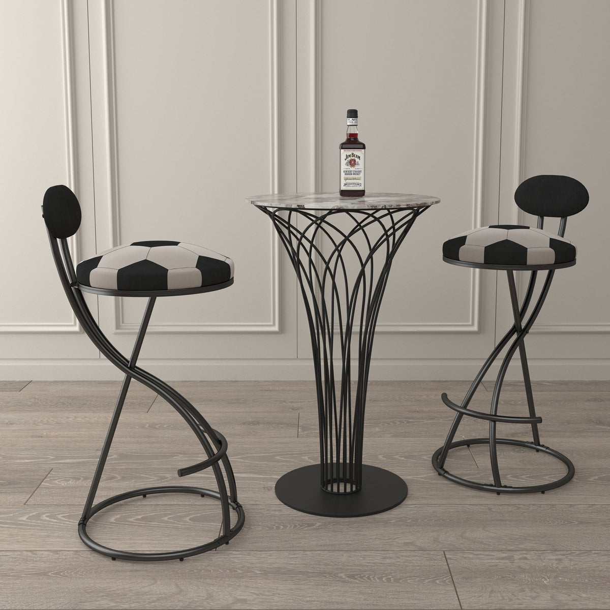 Upholstered S-shaped Barstools Set of 2, photo 6 of 10