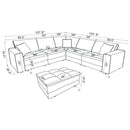 Azure - 6 Piece Upholstered Modular Sectional Sofa - Blue by HouseOfZazla