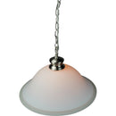 16"W Plug In Swag Milky White Glass Pendant Light Polished Nickel Finish