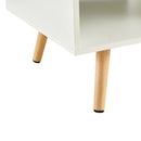 Modern Rectangle Coffee Table With Legs, Sliding Drawer For Storage - White by HouseOfZazla
