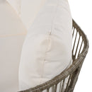 4-Piece Rattan Outdoor Patio Conversation Set with Seating Set for 5 and Coffee Table for Porch, Backyard and Garden (Brown Grey)