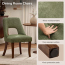 Upholstered Dining Chair With Curved Legs (Set of 2) - Green by HouseOfZazla