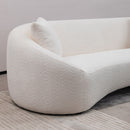 Curved 3 Seater Sofa For Living Room - White by HouseOfZazla