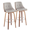 Gianna - Mid Century Modern Fixed Height Barstool With Swivel With Round Footrest (Set of 2) by HouseOfZazla