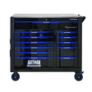 12 Layer Drawer Multi Purpose Tool Cart With Wheels And Iron Top - Black / Blue by HouseOfZazla