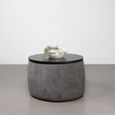Reeves - Round Upholstered Lift Top Storage Ottoman - Gray
