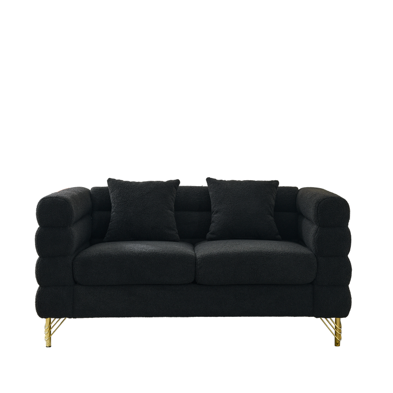 3-seater + 2-seater Combination sofa.BLACK teddy