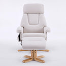 Upholstered Heated Massage 360° Swivel Accent Chair With Ottoman by HouseOfZazla