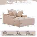 Oversized Chaise Lounge Chair Cozy Cloud Couch With 3 Throw Pillows And Wide Armrest