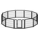 Dog Playpen Outdoor, 12 Panel Dog Fence 24" Pet Pen for Small Dogs Pet Exercise Pen for Puppy/Rabbit/Small Animals Portable Playpen for RV Camping Garden Yard, Indoor. Black, 22.2" W x 23.6" H.