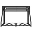 Metal Twin XL over Queen Bunk Bed for Teens and Adults,Noise Reduced/No Box Spring Needed, Black