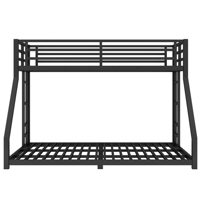 Metal Twin XL over Queen Bunk Bed for Teens and Adults,Noise Reduced/No Box Spring Needed, Black