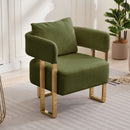 Modern Decorative Chair Teddy Fleece Upholstered And Metal Foot by Unique Piece Furniture