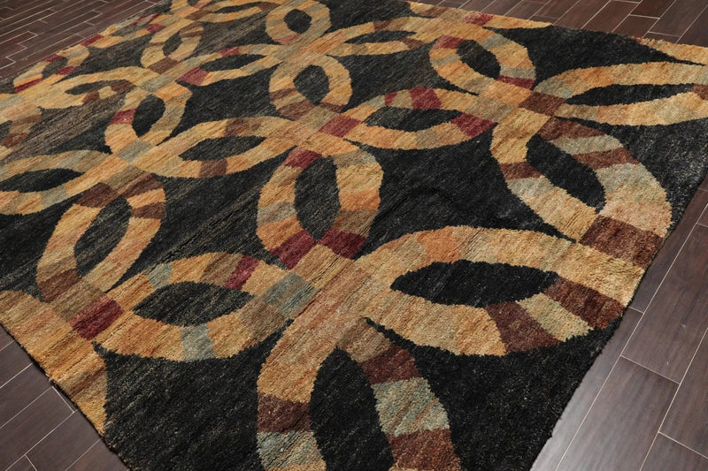 8' x 10' Hand Knotted 100% Jute Thick Pile Oriental Area Rug Modern Charcoal