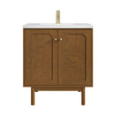James Martin Laurent 30" Dual Mount Single Bathroom Vanity, Honey Oak