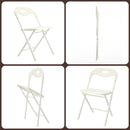 Folding Chairs, Stackable & Waterproof (Set of 4) - White by HouseOfZazla