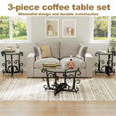 3 Piece Coffee Table Set With Tempered Glass Surface - Black by Unique Piece Furniture