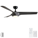 Reversible Quiet Motor Ceiling Fan Light With ABS Blades - Black / Gray by Unique Piece Furniture
