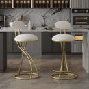 Bar Stools Upholstered Counter Height Barstools For Kitchen Island Modern Dining Chairs With Footrest (Set of 2) by HouseOfZazla