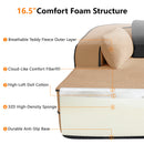 Elysees Right Chaise Sofa W/Pillows Teddy Fabric -Camel