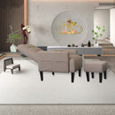 Living Room Sofa Single Chair And Ottoman, Modern Multi-Function Fabric Living Room Sofa Lounge Chair Bed And Stool. Soft Leisure Single Chair Adjustable Into 5 Angles With Sofa Bed by HouseOfZazla