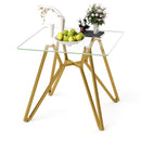 Modern Glass Dining Table With Metal Legs by HouseOfZazla
