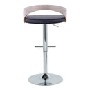 Grotto - Contemporary Adjustable Height Barstool With Swivel With Straight T Footrest (Set of 2) by HouseOfZazla