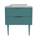 Elena Striped Aquamarine Bathroom Vanity Without Sink by HouseOfZazla