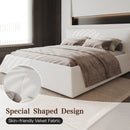 Upholstered Platform Bed With Special Shaped Headboard by HouseOfZazla