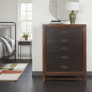 5 Drawer Chest, 2 Tone - Brown by HouseOfZazla