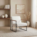 Monsen Fabric Upholstered Metal Frame Accent Chair Ivory