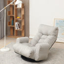 Modern With Metal Frame Swivel Game Lounge Chair With Adjustable Headrest And Waist Support, 360 Degree Rotatable Leisure Chair For Living Room - Gray by HouseOfZazla