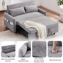 55.1" Pull Out Sleep Sofa Bed Loveseats Sofa Couch with Adjustable Backrest, Storage Pockets, 2 Soft Pillows, USB Ports for Living Room, Bedroom, Apartment, Office,Grey