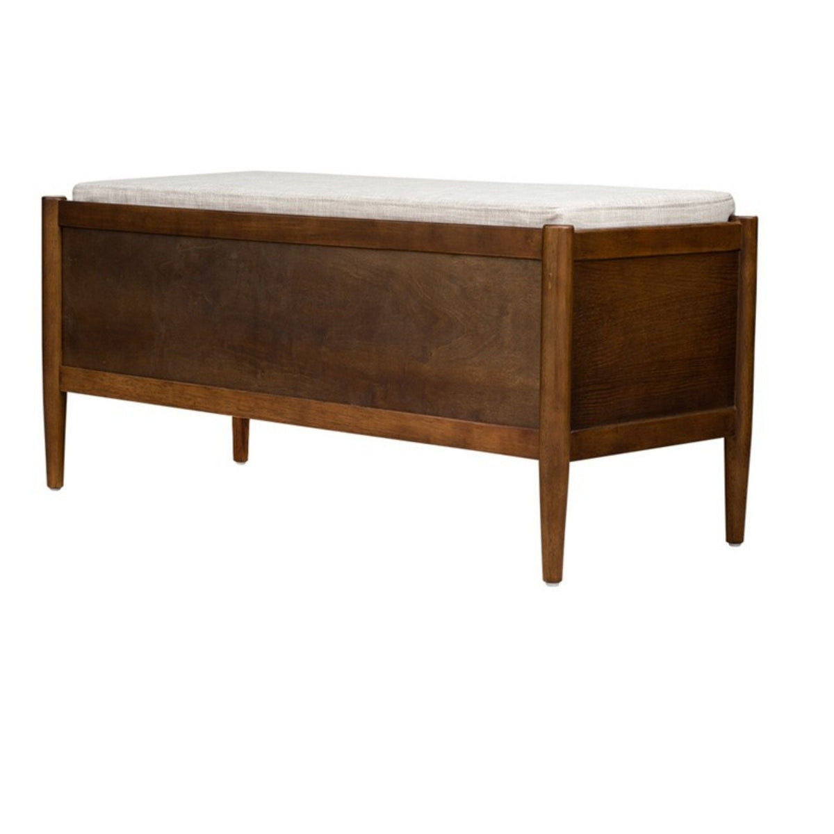 Accent Bench With Storage, Upholstered Cushion - Walnut Brown, photo 5 of 7