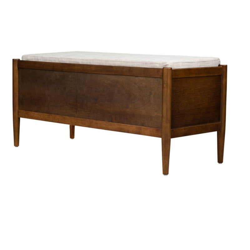 Accent Bench With Storage, Upholstered Cushion - Walnut Brown, photo 5 of 7