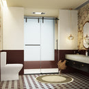 Frameless Single Sliding Shower Doors With Towel Rail & Handle by HouseOfZazla