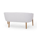 Mid Century Modern Loveseat With Channel Stitched Backrest