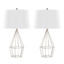 Diana - Contemporary Table Lamp (Set of 2) - Polished Nickel / Black Satin