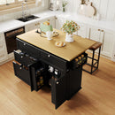 TOPMAX Farmhouse Kitchen Island with Drop Leaf and 2 Seatings by HouseOfZazla