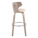 Cosini - Mid Century Modern Fixed Height, Barstool With Swivel With Round Footrest (Set of 2) by HouseOfZazla